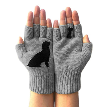 Womens Winter Knitted Fingerless Gloves