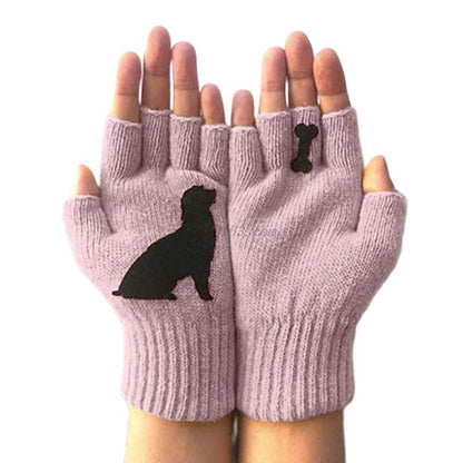 Womens Winter Knitted Fingerless Gloves